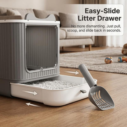 PawNest™ Foldable Enclosed Cat Litter Box